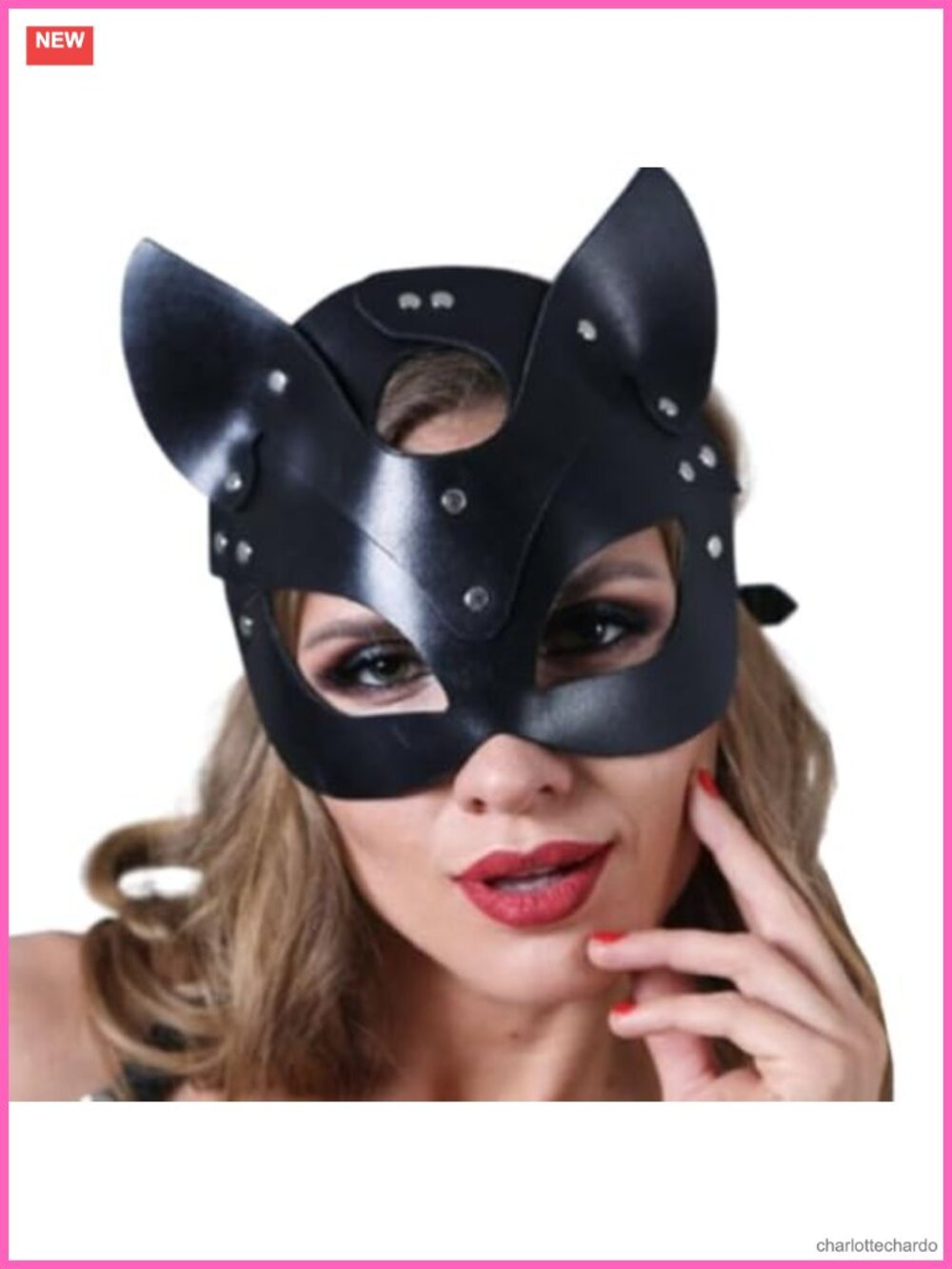 Faux Leather Cat Eye Mask Masquerade Costume Accessory Adult One Size